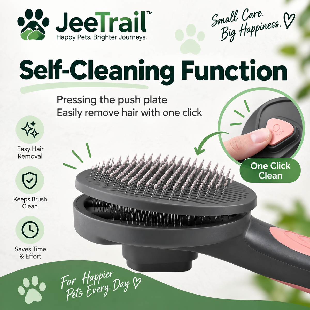 JeeTrail™ Self-Cleaning Pet Grooming Brush