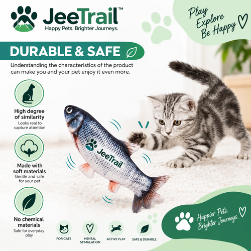 JeeTrail™ Interactive Floppy Fish Cat Toy