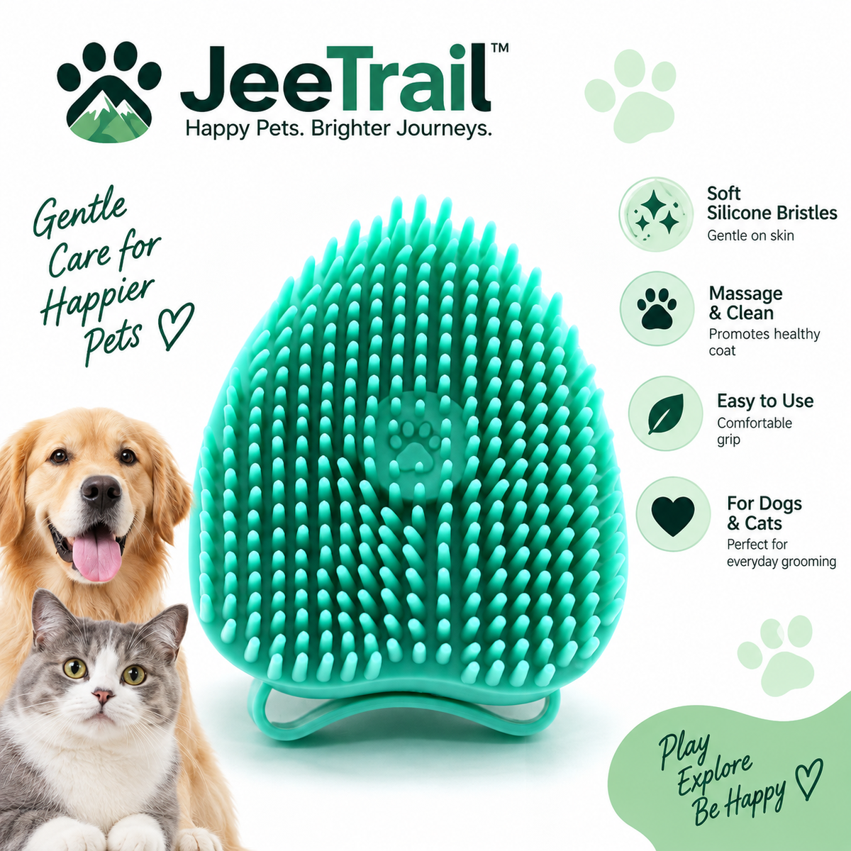 JeeTrail™ Pet Bath & Grooming Brush
