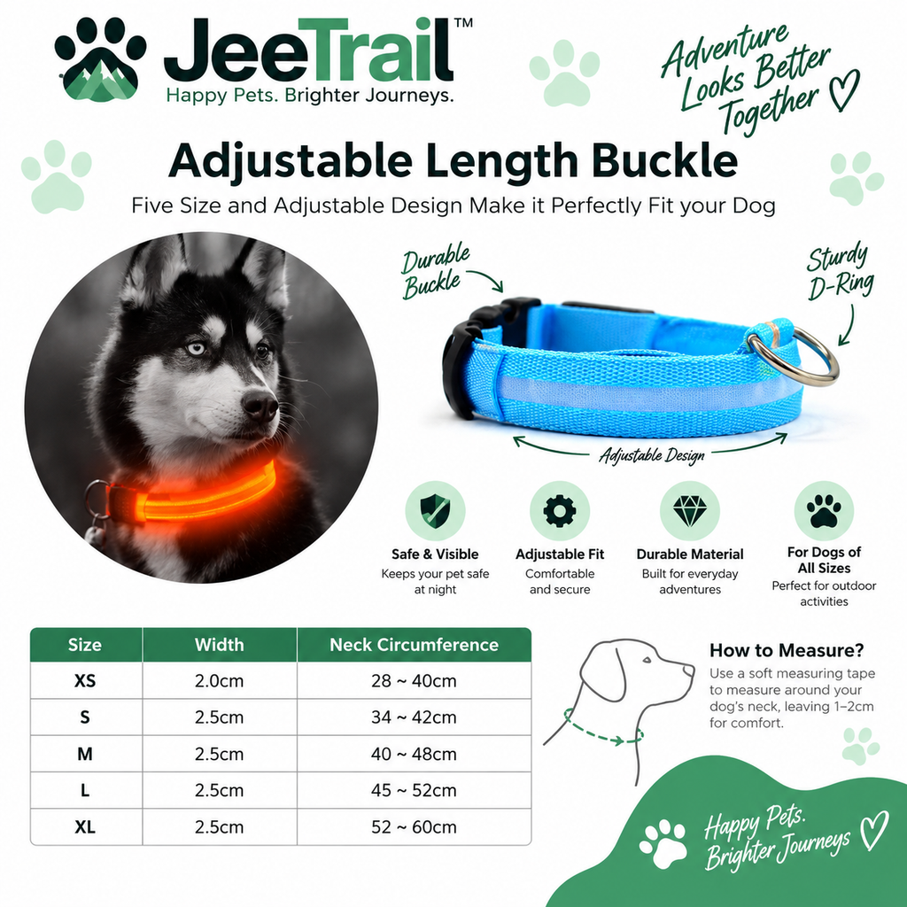 JeeTrail™ LED Glow Dog Collar — 2 Pack